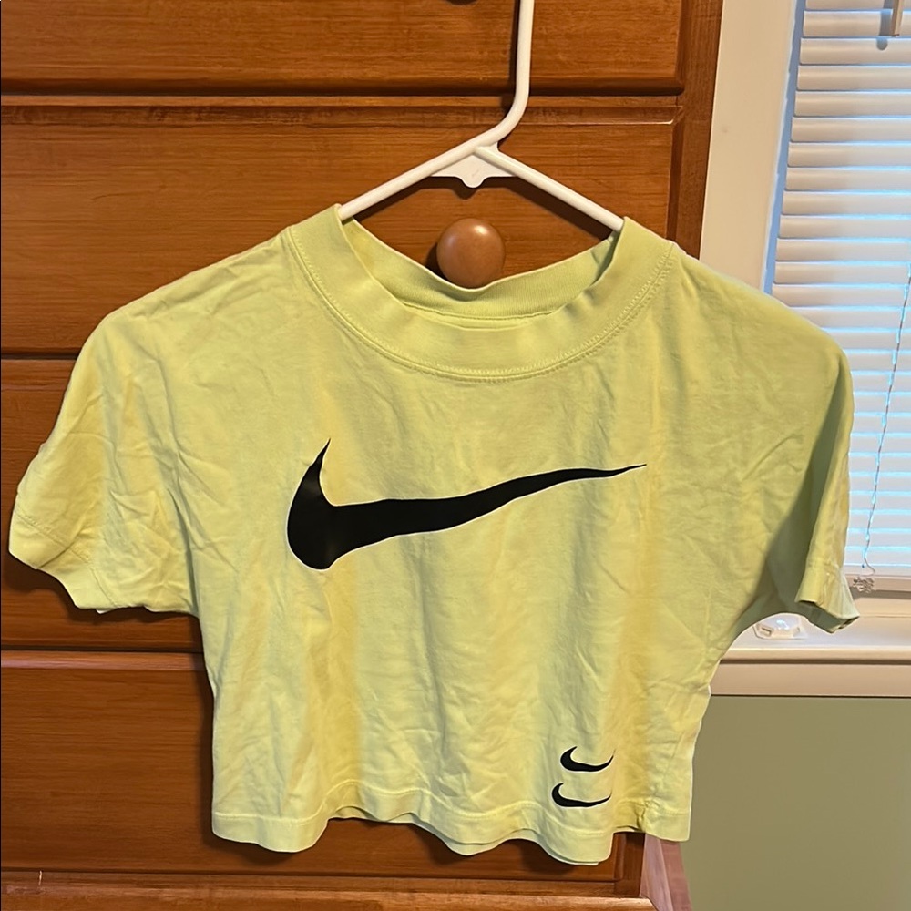 Nike Lime Green Cropped T-Shirt